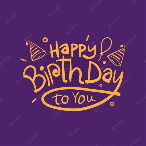 Premium Vector Hand Drawn Happy Birthday Lettering With Balloons