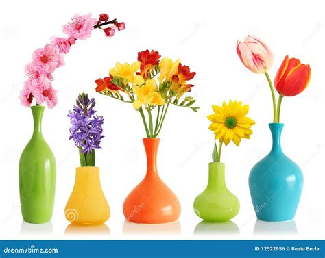 Spring Flowers In Vases Royalty Free Stock Image Image 12522956