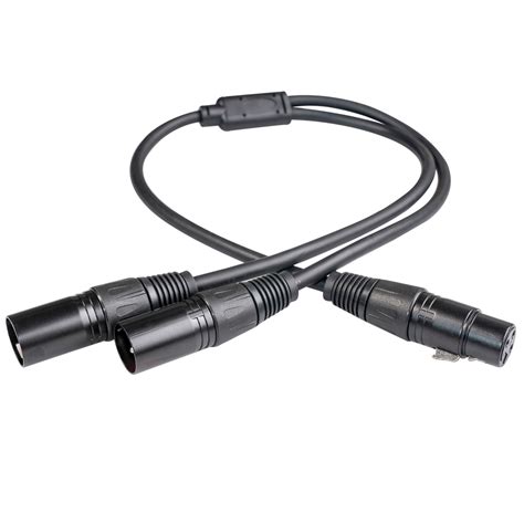 50cm Xlr Female To Dual Xlr Male Y Splitter Cable Foil And Braided Shielded For Microphone Mixer