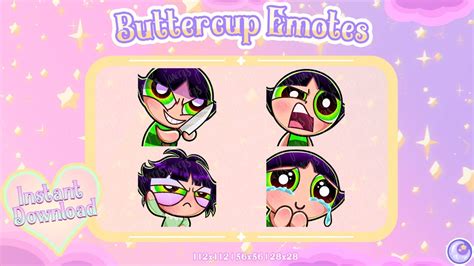 Cute Powerpuff Girls Emotes For Twitch Youtube Buttercup Etsy