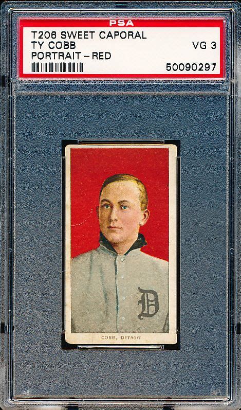 Lot Detail 1909 11 T206 Baseball Ty Cobb Detroit Red Portrait Psa