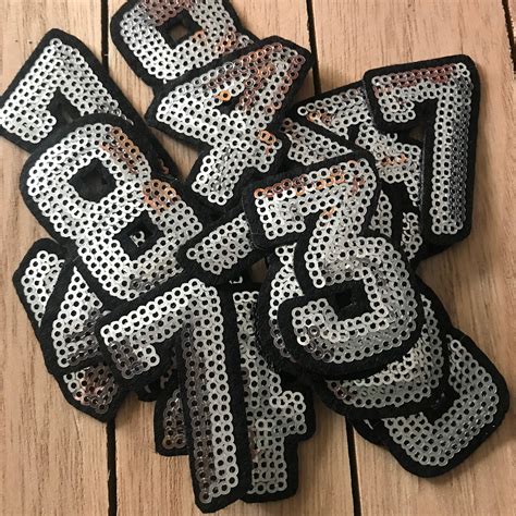 Sequin Number Patches Custom Name Patch Iron On Letter Etsy