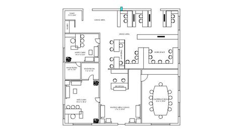 Admin Office Plan In DWG File Cadbull