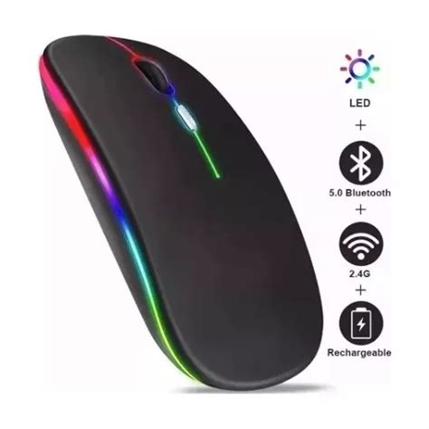 Mouse Inalambrico Recargable Bluetooth Ergonomico 3b Luz Led En Venta