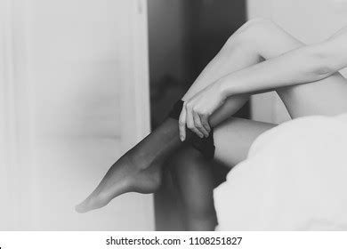 Naked Woman Wearing Black Stockings Stock Photo Shutterstock