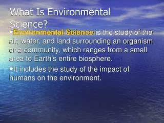 Ppt Introduction To Environmental Science Chapter Tools Of