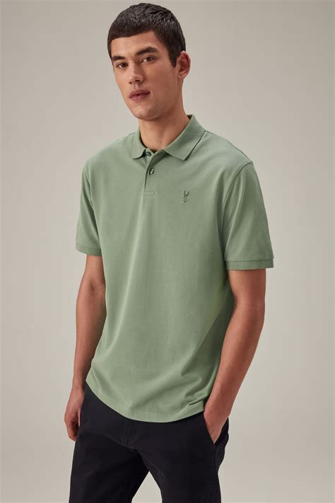 Buy Green Regular Fit Short Sleeve Pique Polo Shirt From The Next Uk Online Shop