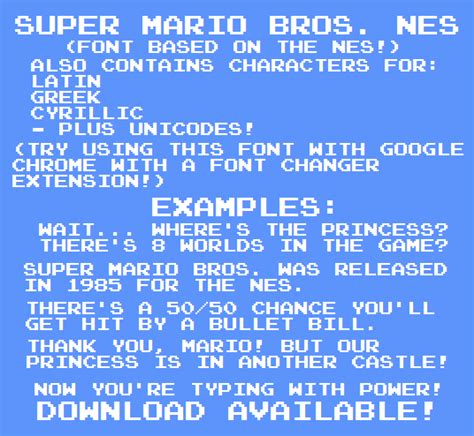 Super Mario Bros Nes Font By Thewolfbunny On Deviantart