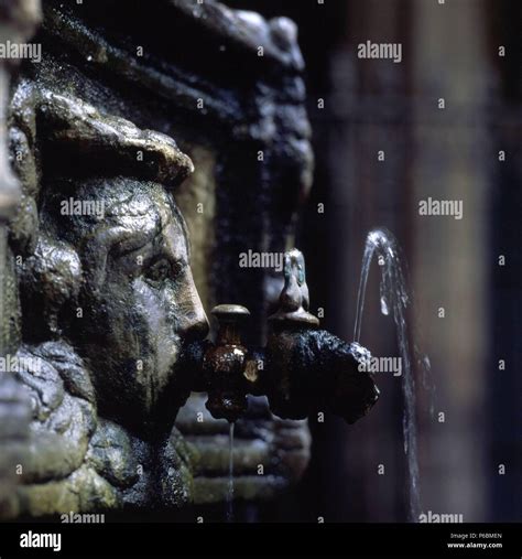 Cloister of the Cathedral of the Holy Cross and Saint Eulalia, Barcelona. 15th century. Museum ...