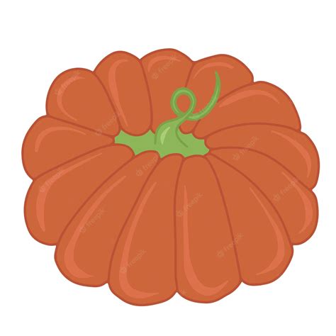 Premium Vector Seasonal Autumn Orange Pumpkin Flat Vector Isolated