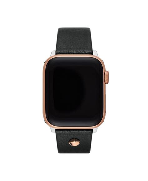 Kate Spade New York Black Leather Band For Apple Watch 38mm 40mm 41mm Macys