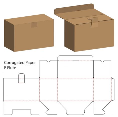 Diseño de plantilla troquelada caja de embalaje Vector Premium