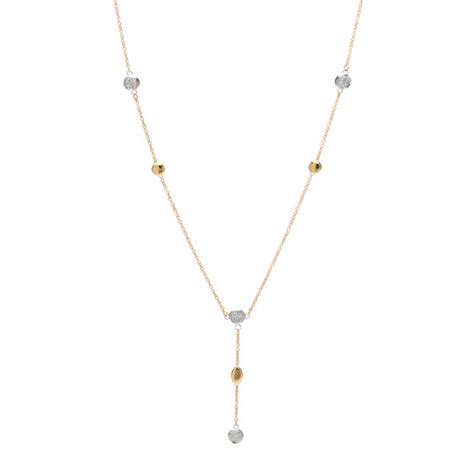 Roberto Coin K Yellow White Gold Diamond Station Y Drop Necklace