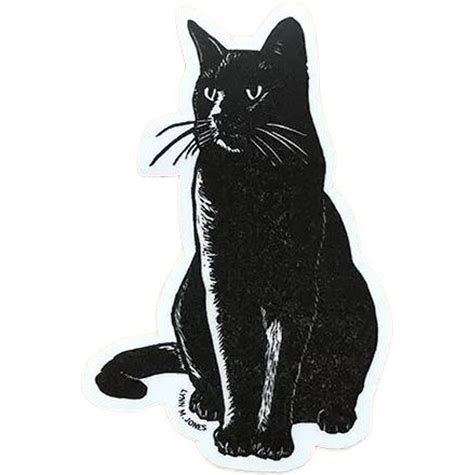 Black Cat Sticker Flax Art And Design