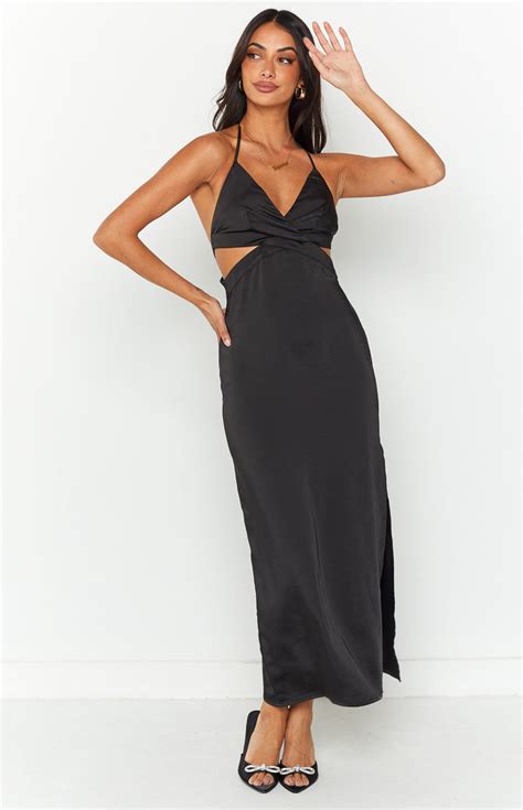 Amani Black Cut Out Maxi Dress – Beginning Boutique US