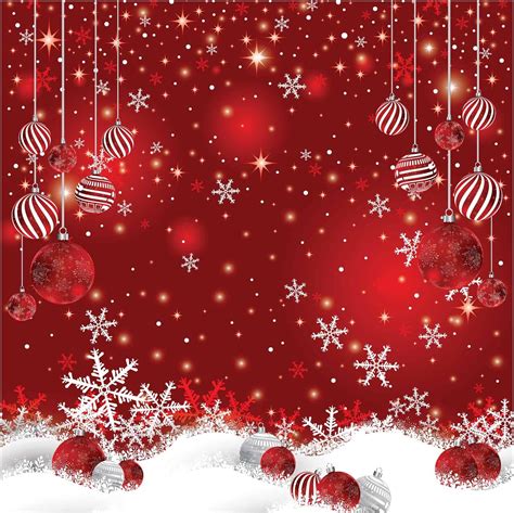 Amazon Sjoloon Christmas Backdrops Red Ball Theme Background