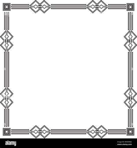 Art Deco Frame Elegant Decorative Square Style Stock Vector Image Art