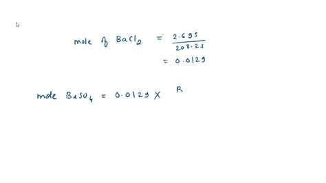 SOLVED: Barium chloride reacts with sodium sulfate to form the ...