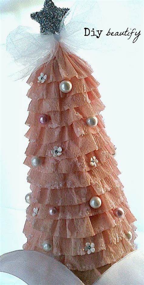 Ruffled Crepe Paper Christmas Trees - DIY Beautify - Creating Beauty at Home