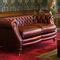 Canapé chesterfield SEBASTIAN Fleming Howland rouge en cuir