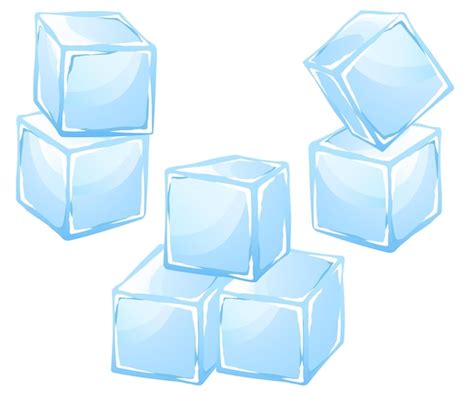 Premium Vector Ice Cubes Isolated On White Background