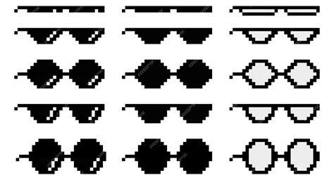 Premium Vector Pixel Sunglasses Collection Set Of Different Pixel Glasses Icons Vector