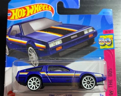 Hot Wheels DMC Delorean Matte Blue With Black Interior Short Card Hard