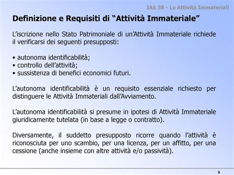 IL PRINCIPIO CONTABILE INTERNAZIONALE IAS 38 LE ATTIVITÀ IMMATERIALI