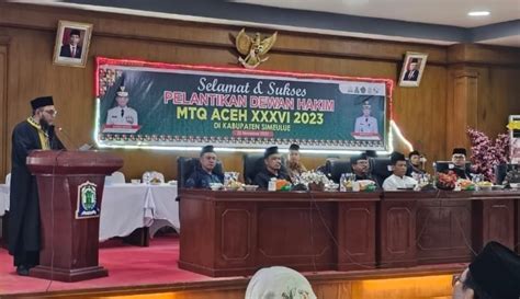 H Zulfikar Bacakan Sk Penetapan Dewan Hakim Mtq Ke Aceh Resmi