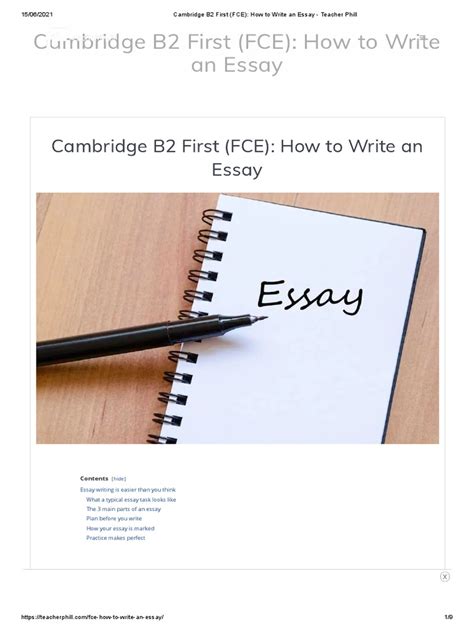 Cambridge Fce How To Write An Essay Teacher Phill Pdf Essays