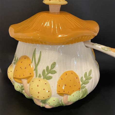 Arnel Mushroom Soup Tureen With Ladle 70s Vintage Etsy Stuffed