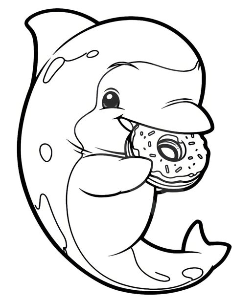 Cute Baby Dolphin Coloring Pages