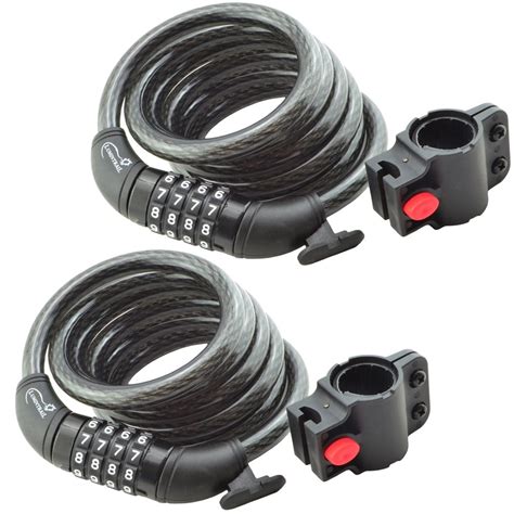 Lumintrail Bike Cable Lock 6 Ft Self Coiling 12mm Braided Steel Cable