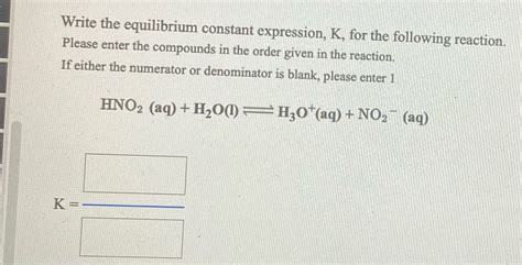 Answered Write The Equilibrium Constant Bartleby