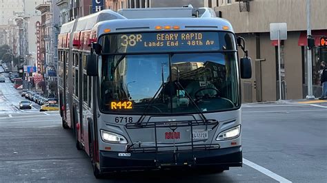 San Francisco Muni 2016 New Flyer Xcelsior Xde60 6718 On Route 38r