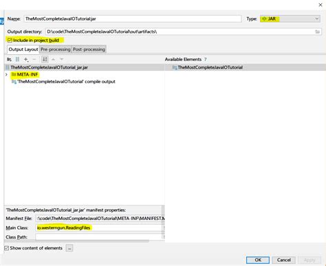 Java Creating Jar With Intellij No Main Manifest Attribute