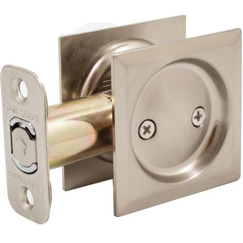 Contemporary Square Pocket Door Lock Passage With 2 38 Latch Satin Nickel