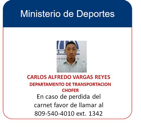 CARLOS ALFREDO VARGAS REYES Ministerio de Deportes y Recreación MIDEREC