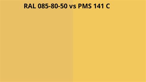 RAL 085 80 50 Vs PMS 141 C RAL Colour Chart UK