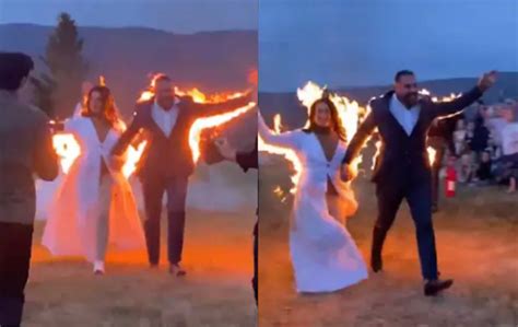 Bride And Groom Set Themselves On Fire On Wedding Day In Daredevil Stunt