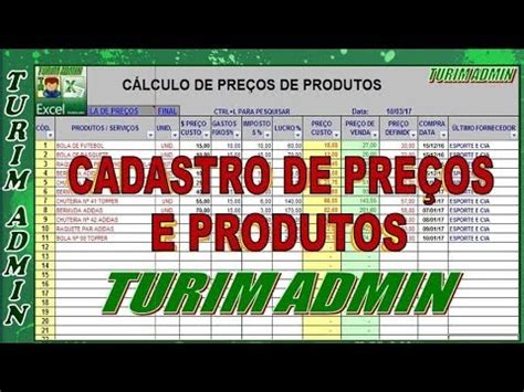 Planilhas Financeiras Excel Prontas Turim Admin Planilha De Cadastro