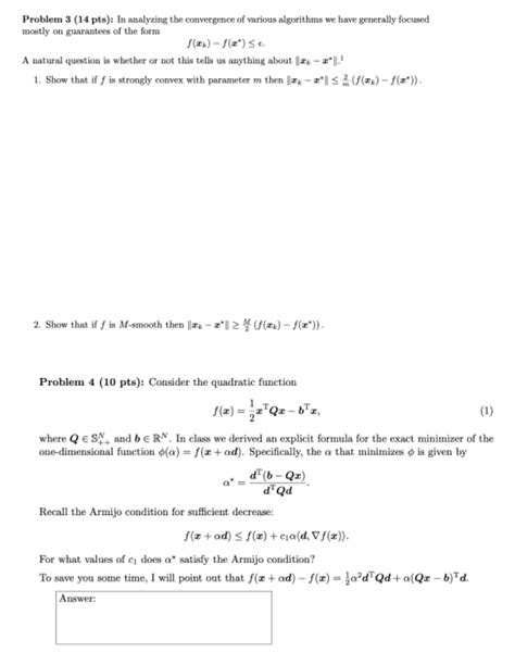 Solved Problem 3 14 Pts In Analyzing The Convergence Of