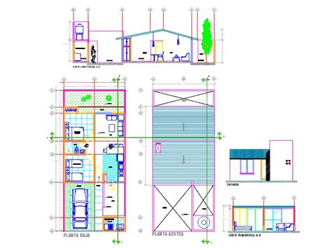 Planos De Vivienda De Interes Social En Dwg Autocad Vivienda Hot Sex