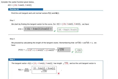 Solved Consider The Vector Function Given Below R T