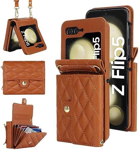 Xizyo F R Samsung Galaxy Z Flip Leder Crossbody Brieftasche