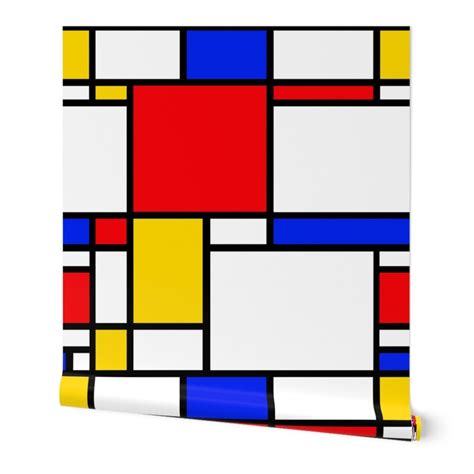 Primary Colors Wallpaper Mondrian by Thewellingtonboot Pop - Etsy