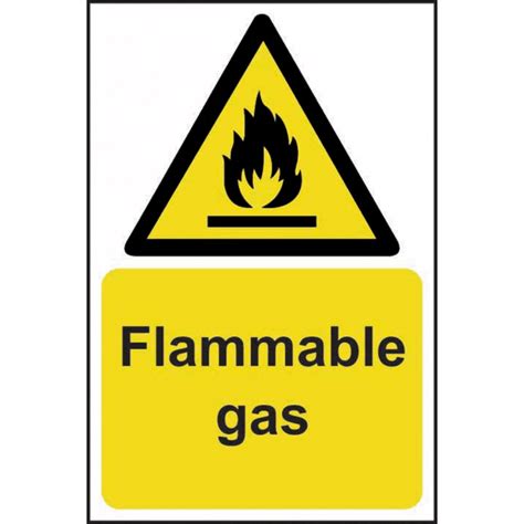 Flammable Gas Sign Self Adhesive Vinyl 200mm X 300mm Rsis