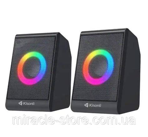Колонки 2.0 Kisonli X12 для ПК и ноутбука, USB + 3.5mm, 2x3W, 20Hz ...