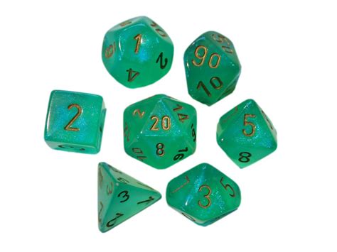 Chessex Polydice Set Borealis Luminary Green Gold Snm Stuff