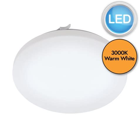 Eglo Frania Led White Ip Bathroom Ceiling Flush Light